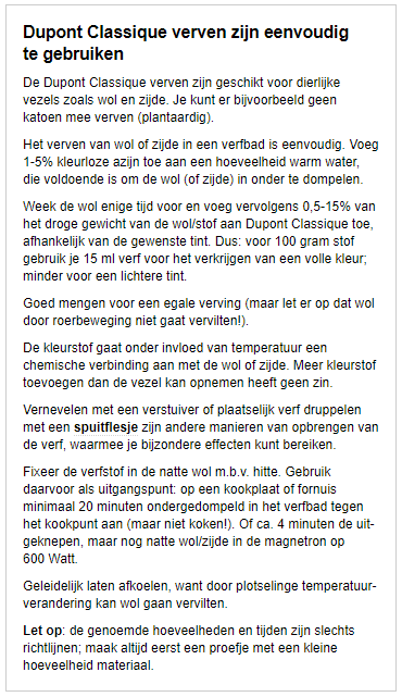 Het Verven van Wollen - Huishoudplaza.nl